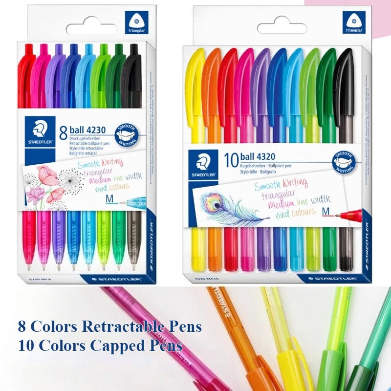 STAEDTLER  Bolígrafos de Colores – 8 y 10 Colores 🌈🖊️
