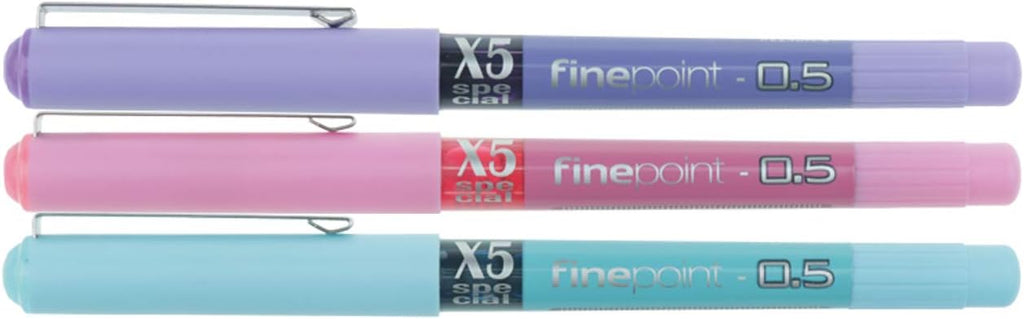 MP - Bolígrafos Punta Fina De Aguja Premium, Tinta Líquida,  Paquete De 3 Unidades - Azul, Morado Y Rosa