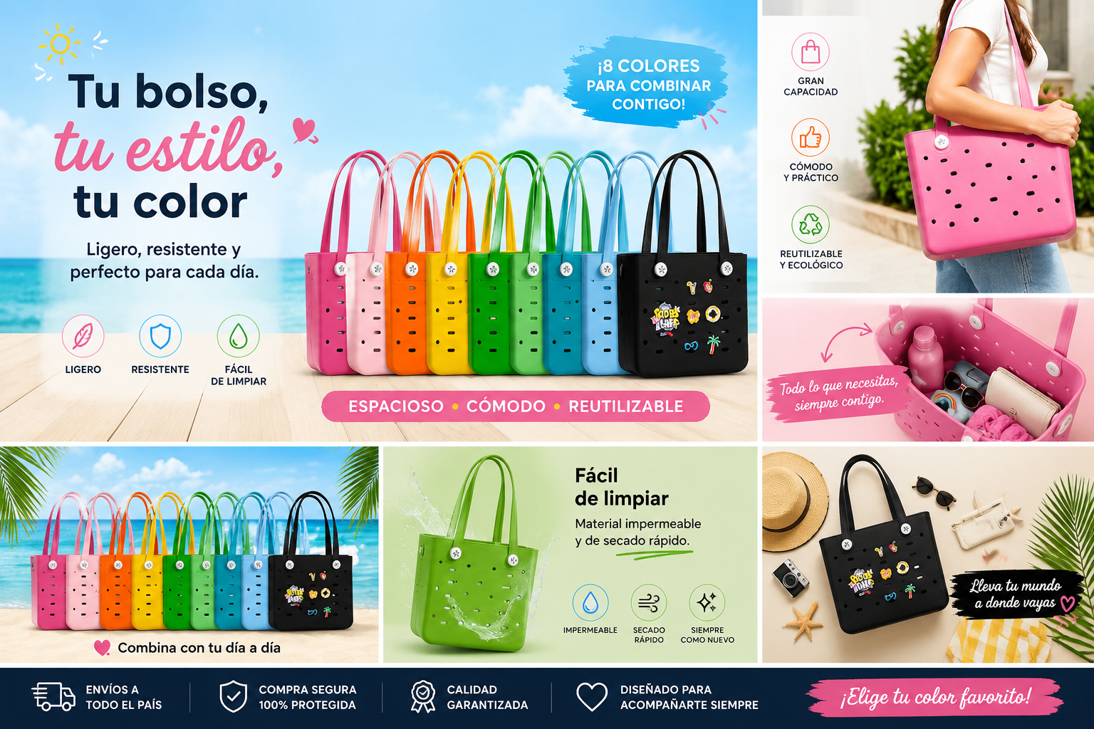 🏖️ Bolso de Playa EVA Impermeable de Gran Capacidad 🏖️