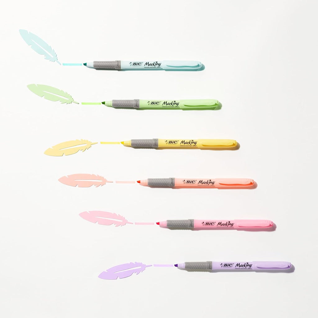 BIC Highlighter Grip Pastel Marcadores De Punta Biselada 6UI