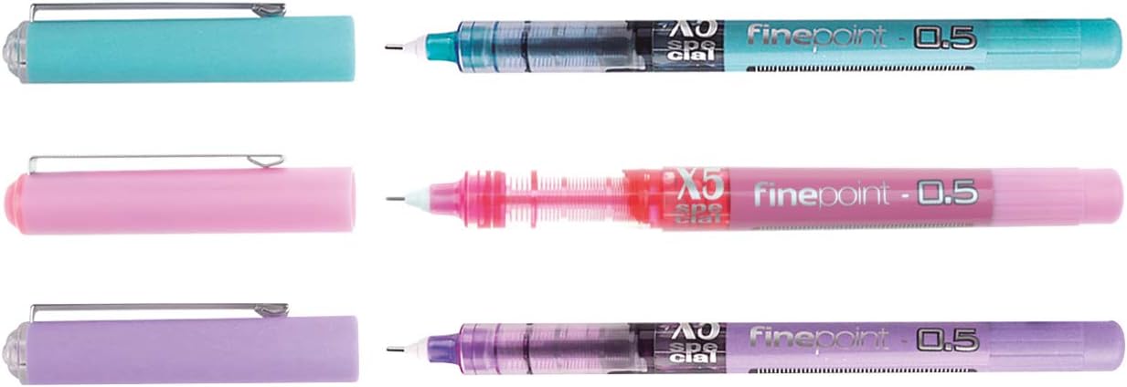 MP - Bolígrafos Punta Fina De Aguja Premium, Tinta Líquida,  Paquete De 3 Unidades - Azul, Morado Y Rosa