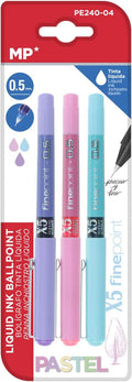 MP - Bolígrafos Punta Fina De Aguja Premium, Tinta Líquida,  Paquete De 3 Unidades - Azul, Morado Y Rosa