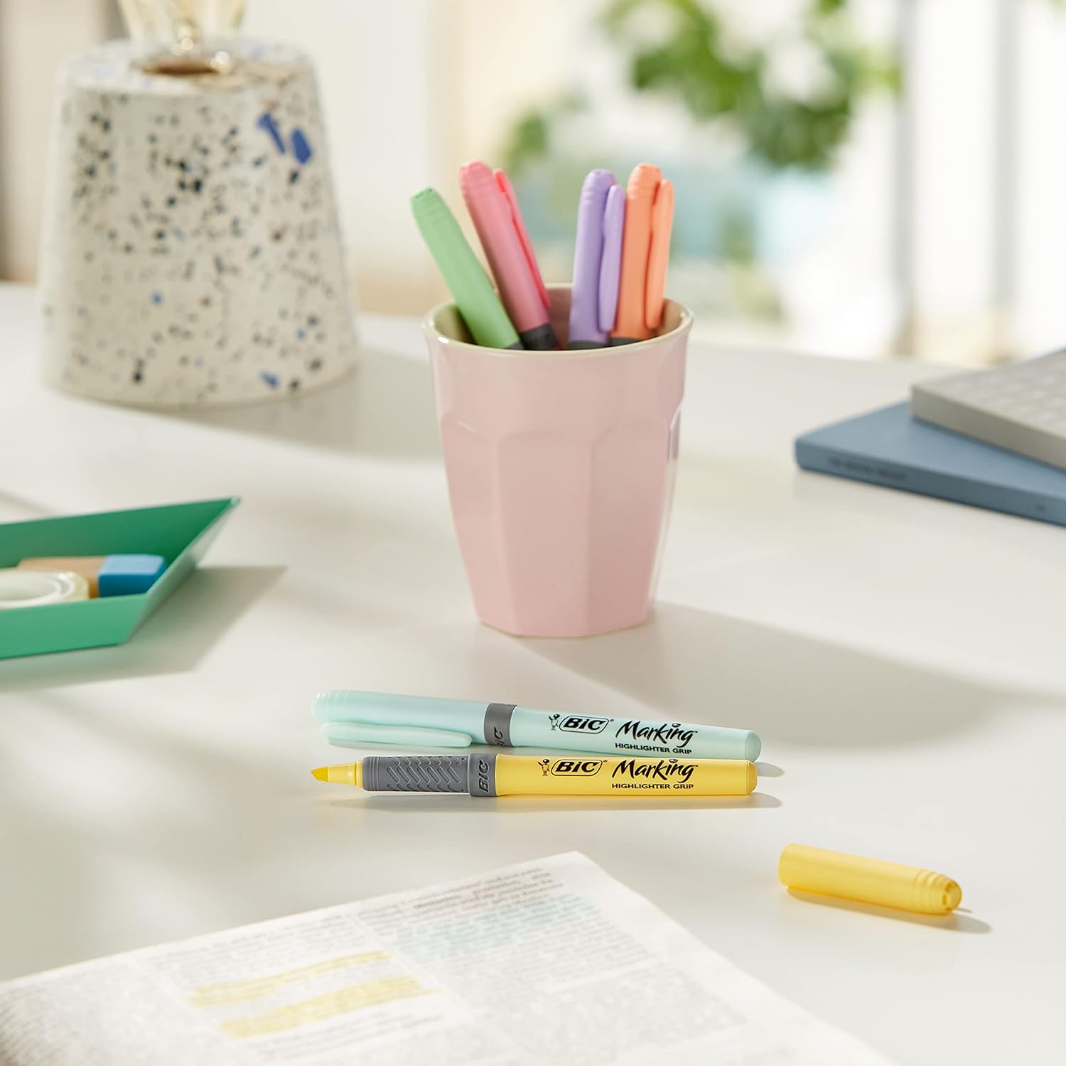 BIC Highlighter Grip Pastel Marcadores De Punta Biselada 6UI