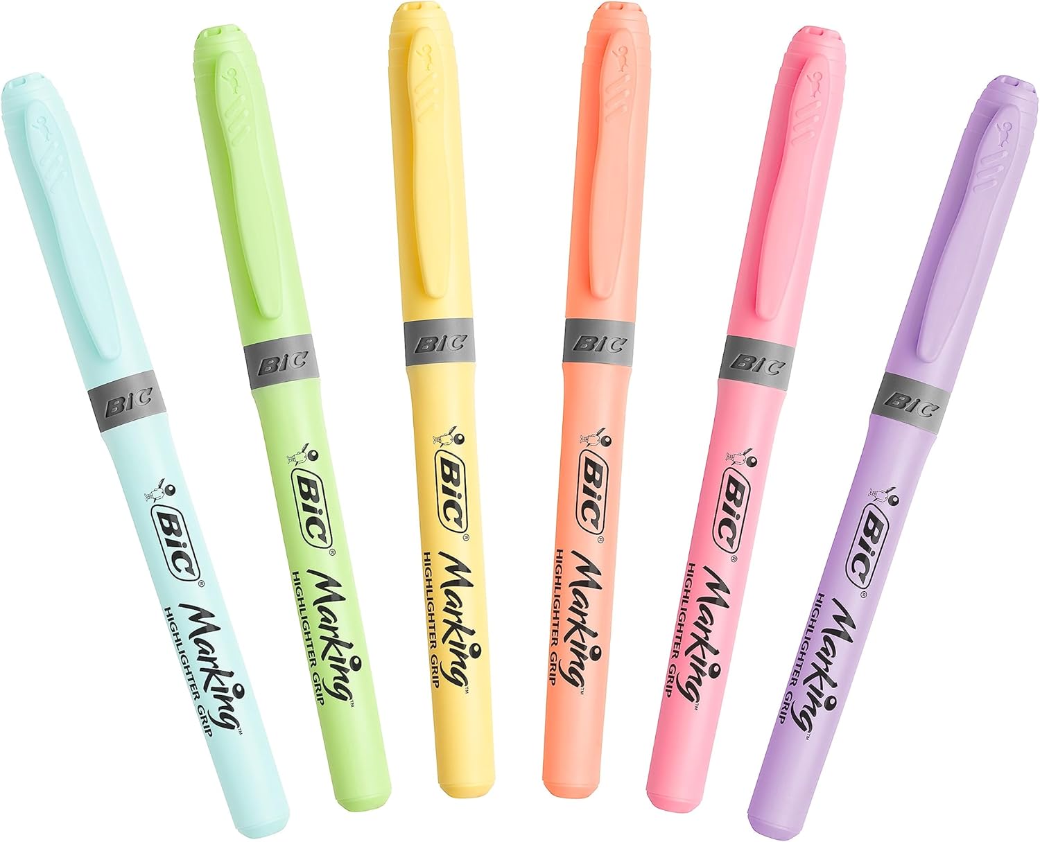 BIC Highlighter Grip Pastel Marcadores De Punta Biselada 6UI