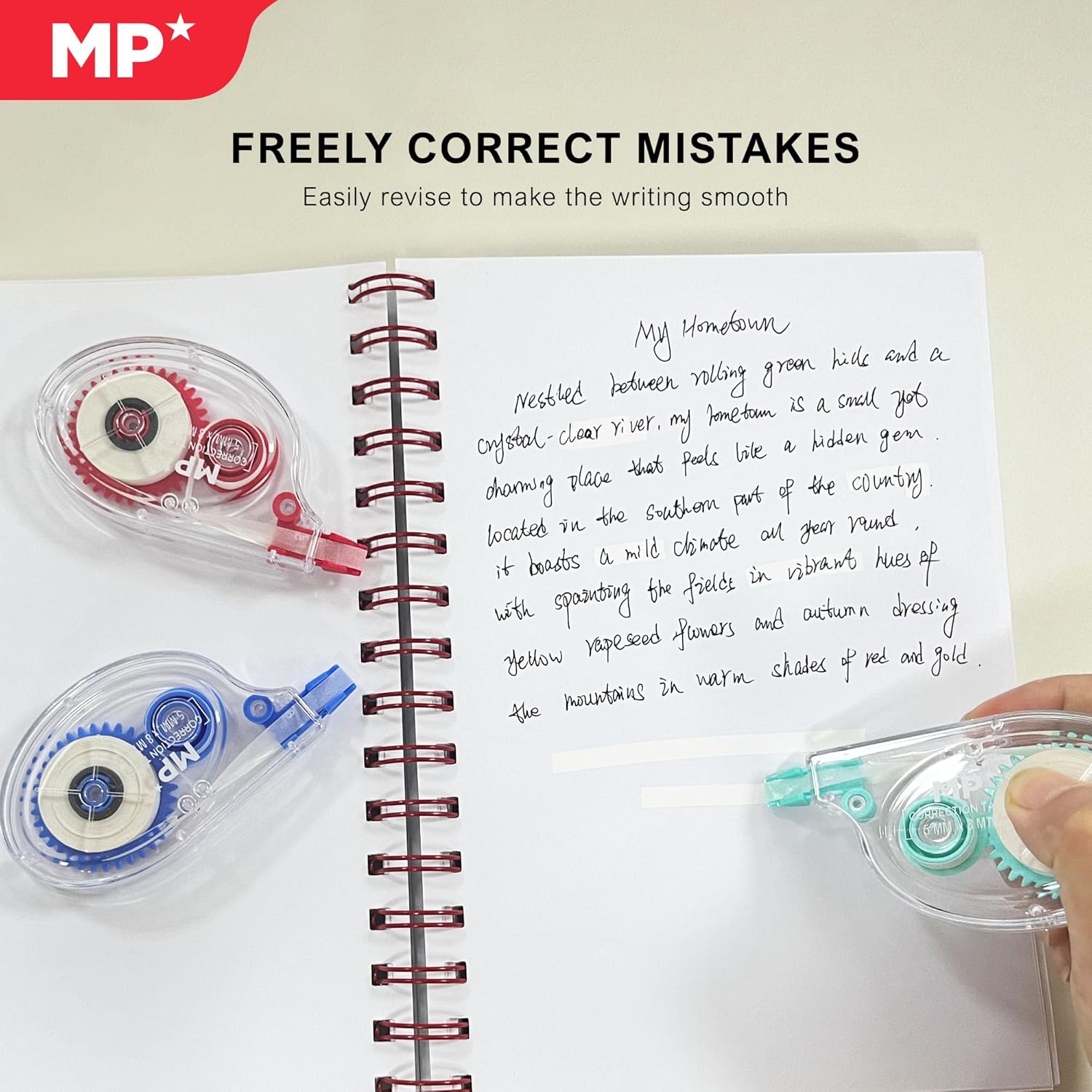MP Tipex Cinta Correctora 8M*5Mm Blister De 3 Unidades