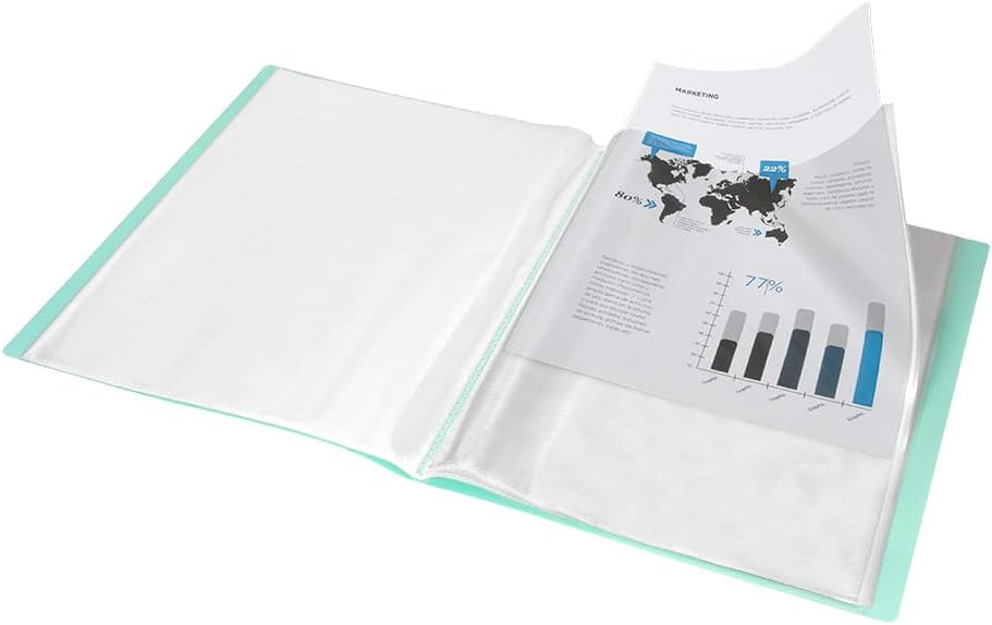 CARPETA 30 FUNDAS DIN A4 VERDE MANZANA OPACO