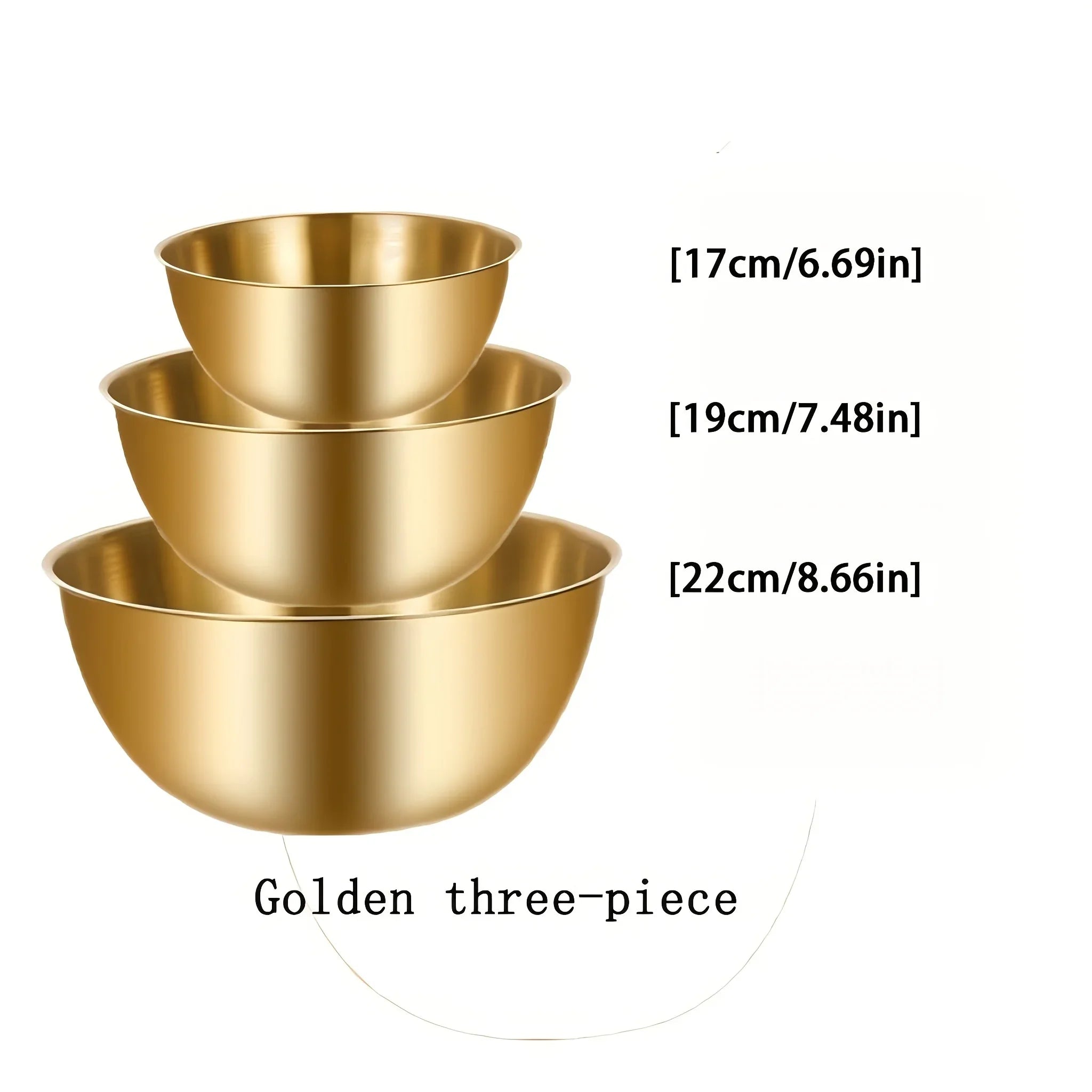 🥣 Set de 3 Bowls de Acero Inoxidable 🥣 Oro/plata