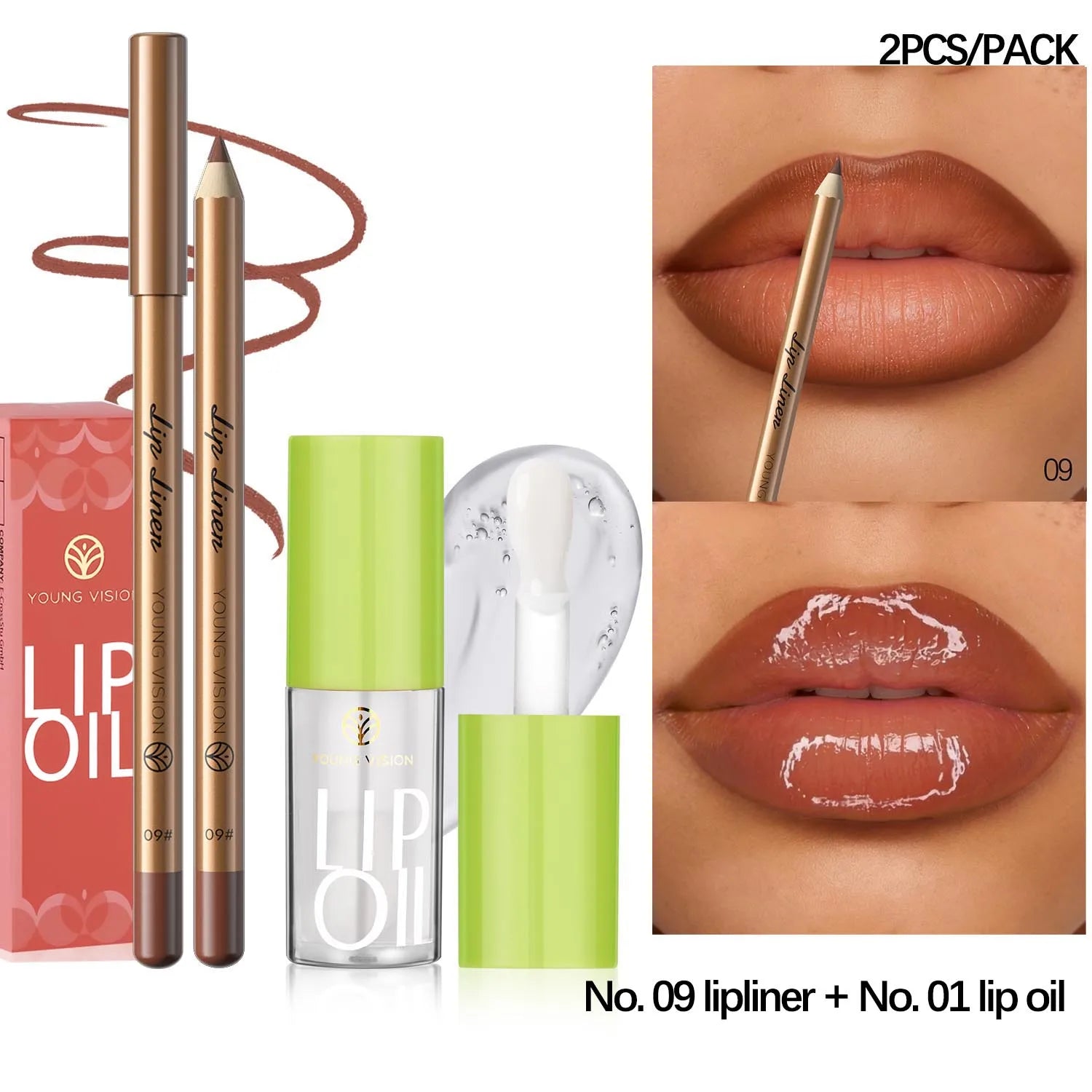 12 Color Lip Liner + LIPSTICK Nude
