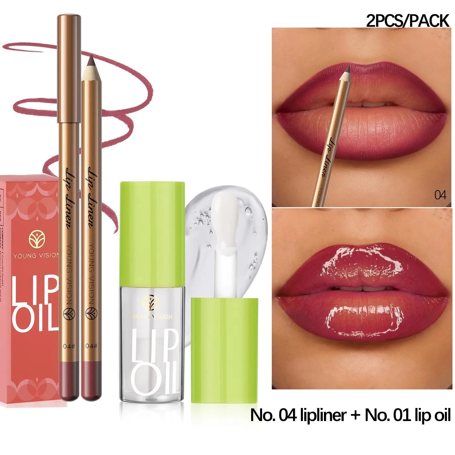 12 Color Lip Liner + LIPSTICK Nude
