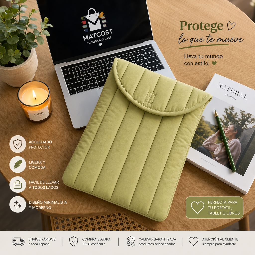 Funda Acolchada para Portátil Bordada | Antigolpes e Impermeable