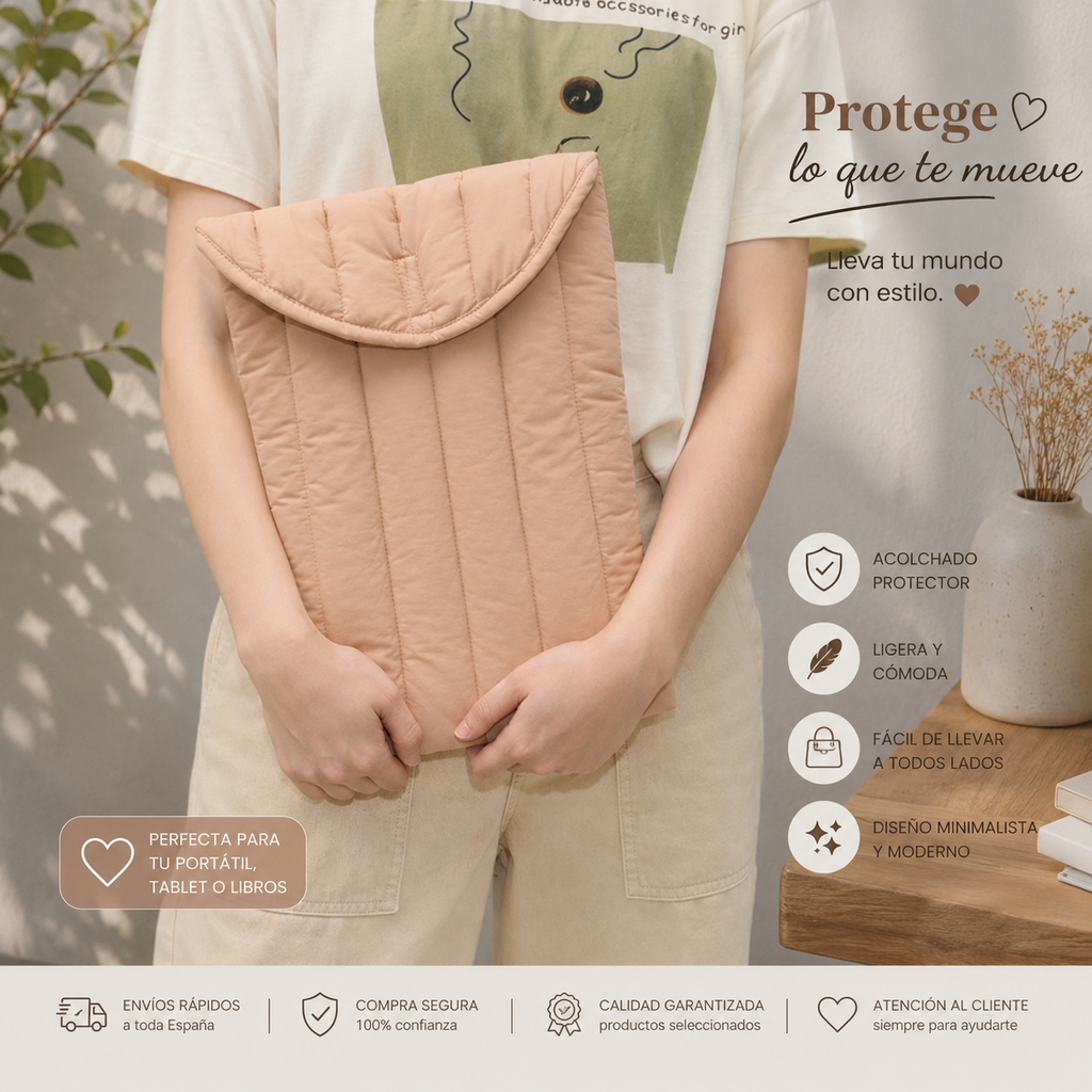 Funda Acolchada para Portátil Bordada | Antigolpes e Impermeable